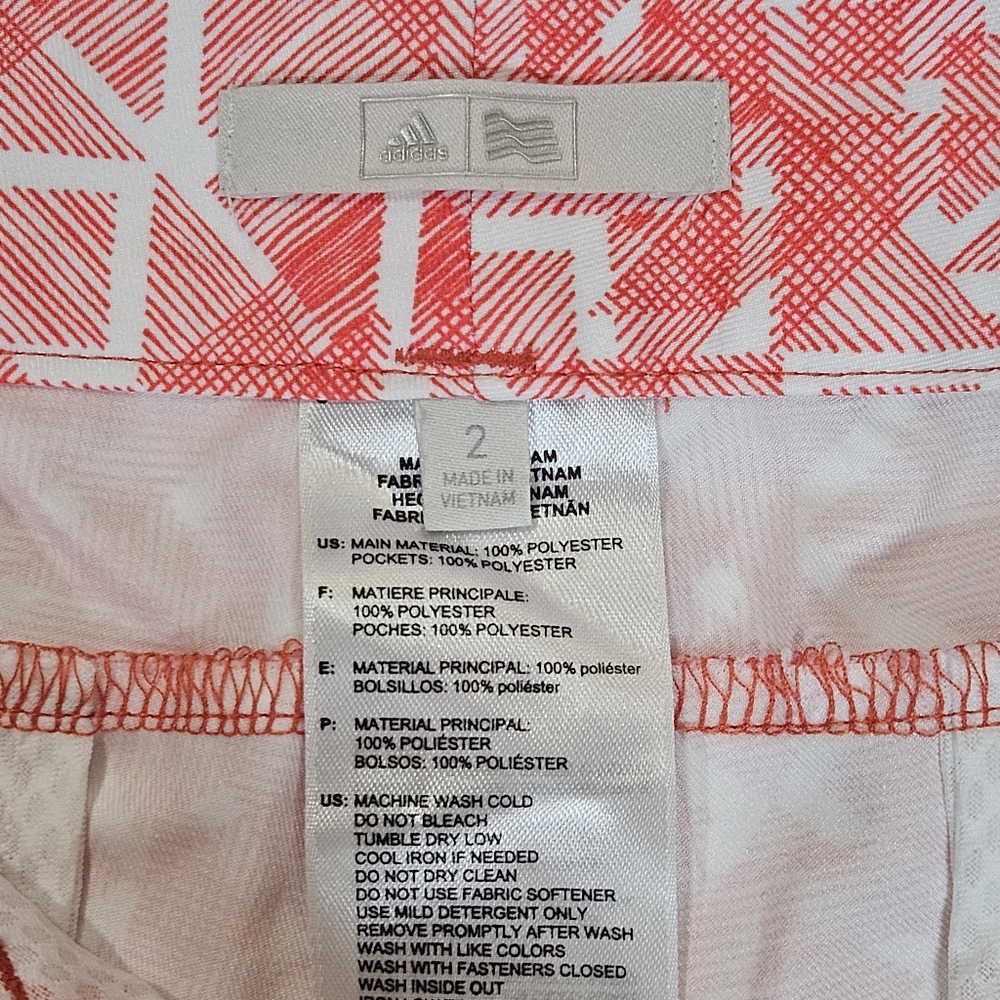 Adidas Golf Shorts Womens 2 Pink White - Picture 5 of 9